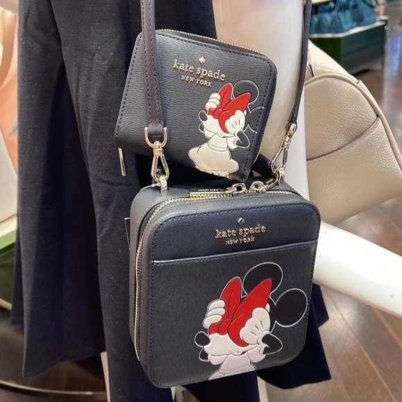 Kate Spade Disney Minnie Mouse Daisy Vanity Crossbody Bag & Zip Around Wallet - Picture 9 of 16